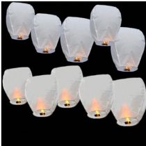Digital Additions 20 x Eco-Friendly Sky Lanterns for Christmas, New Year, Chinese New Year, New Years Eve, Weddings & Parties (40cms 58cms x 105cms) (White)
