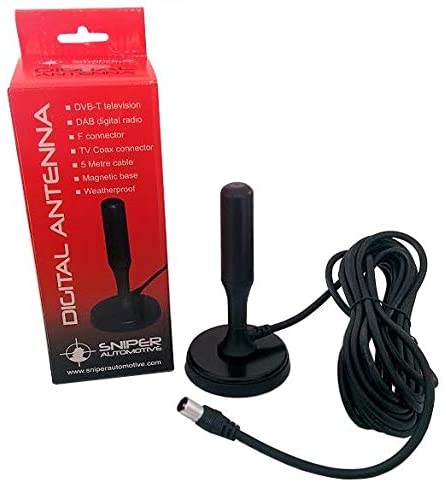 Portable Digital TV Roof Aerial, Magnetic Mount DVB-T Aerial for Motorhome Caravan Boat Car Freeview and DAB Antenna