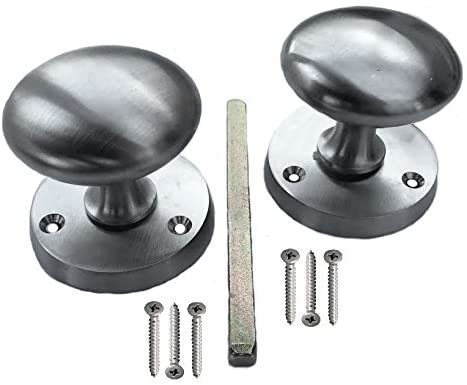 Merriway BH04266 50mm (2 inch) Victorian Mortice Knob Set Matt Satin Chrome