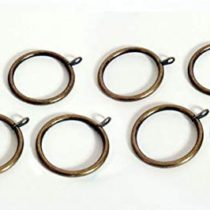 Merriway BH03192 Metal Curtain Drapery Pole Rod Rings with Fixed Eye, Inner Dia.25mm (1 inch) Outer Dia. 32mm (1.1/4 inch)- Antique Brassed, Pack of 8