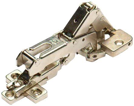 Merriway BH01765 Slide-On Kitchen Cabinet Wardrobe Hinge, Zinc Plated, Full Overlay 35mm 190 Degree