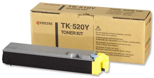 Kyocera TK-520 Y Toner Yellow, Original Premium Printer Cartridge 1T02HJAEU0 for FS-C5015N