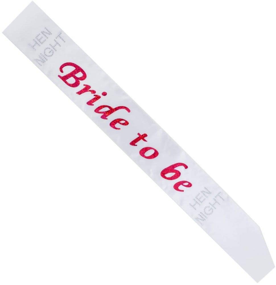 Alandra Party BTB/W Bride to Be Sash, Unisex-Adult, White, One Size - Image 2