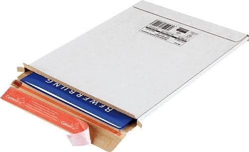 Colompac CP06555 Extra Strong Corrugated Cardboard Envelope - White, Mittel