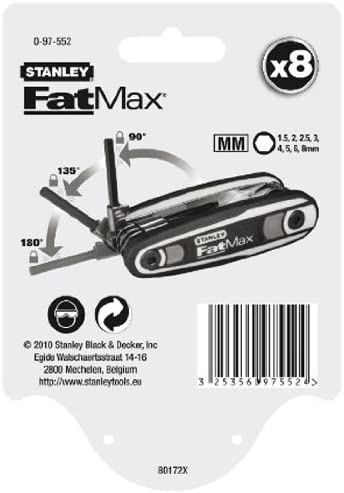 Stanley 1.5-8mm Fatmax Locking Hex Key Set, Silver, Set Of 9 (1.5- 8mm) - Image 3