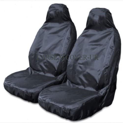 Carseatcover-UK BLKWPSPFP920 Heavy Duty Black Waterproof Car Seat Covers/Protectors - 2 x Fronts, Standard Seat size