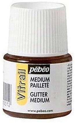 Pebeo 45 ml Vitrail Sparkling Medium Stained Glass Effect Glass Paint, Transparent, 51001, 45 ml (Pack of 1)