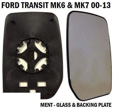 Tpuk Front Door Wing Mirror Glass For Transit Mk6 Mk7 2000-2014 Drivers Right Side 4059965, Multi - Image 3
