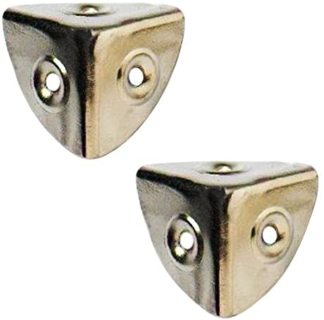 Merriway BH03646 (4 Pcs) 28mm (1.1/8 inch) Nickel Plated Case Corners - Pack of 4 Pieces