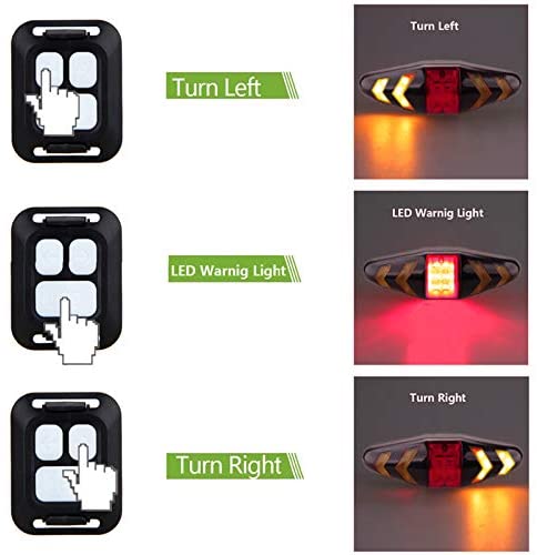 MASO Bicycle Tail Light LED Turn Signal Lights with Remote Control Wireless Rechargeable Multifunction Modes Waterproof for MTB Road Bike - Image 3