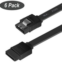SATA Cable III, Benfei 6 Pack SATA Cable III 6Gbps Straight HDD SDD Data Cable with Locking Latch 18 Inch for SATA HDD, SSD, CD Driver, CD Writer - Black