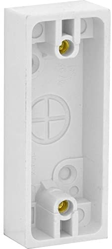 Merriway BH04525 Pattress Surface Moulded Box for 1 Gang Architrave Switch - White