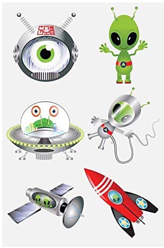 HENBRANDT 12 x Alien Temporary Tattoos Childrens Birthday Loot Party Bag Filler - Image 4