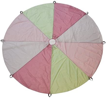 Traditional Garden Games Giant Play Parachute for Kids & Families - 3.45m Pastel Multi-Colour with 8 Handles, Indoor & Outdoor Fun