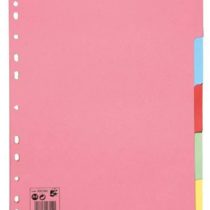 5 Star Subject Dividers Multipunched Manilla Board 5-Part A4 Assorted [Pack 10]