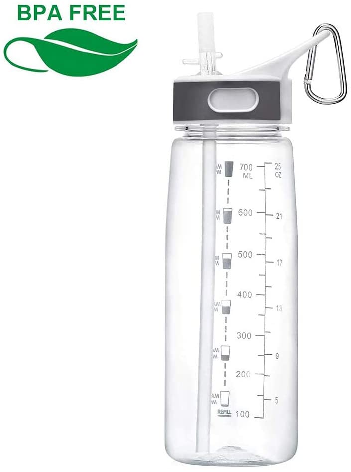 VENNERLI Water Bottle with Straw and Time Marking