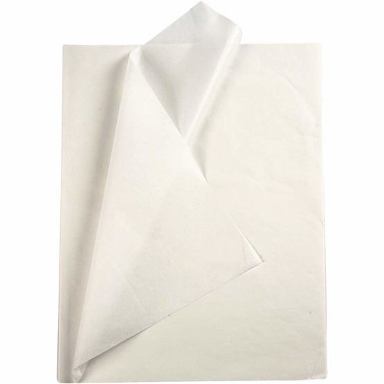 White Tissue Paper Sheets for Craft, 50x70 cm, 25 Sheets Included