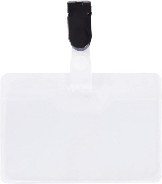 PAVO Premium 60 x 90 mm"Clip" Visitor Name Badge (Pack of 25)