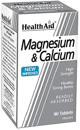 HealthAid Magnesium & Calcium - 90 Tablets, 90 count (Pack of 1)