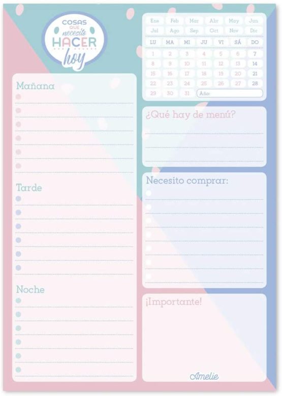 Erik® - Amelie Spanish Official - A5 Desk Pad with Daily, Weekly and Monthly Calendar