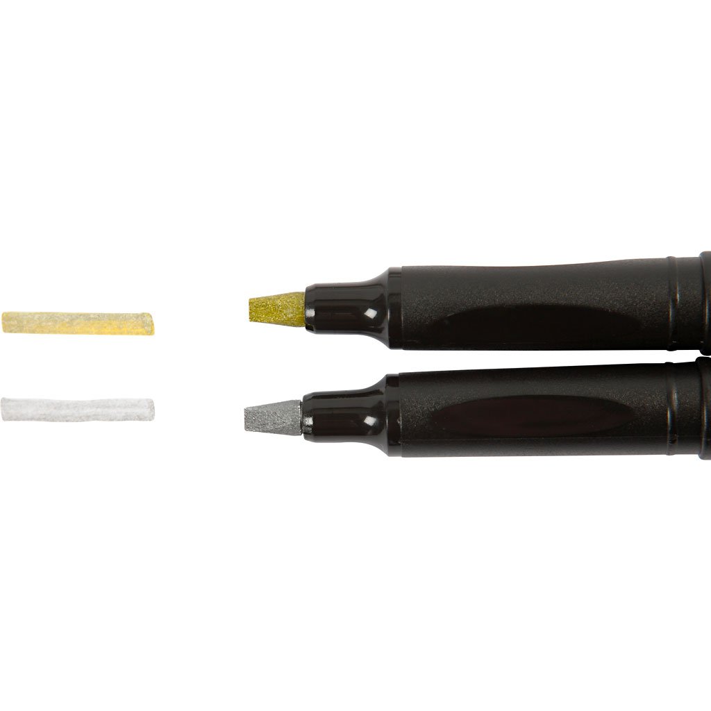 Manuscript 14198 2 Pieces, Callicreative Markers with 2.4mm Italic Chisel nibs, Metallic Gold and Silver - Image 4