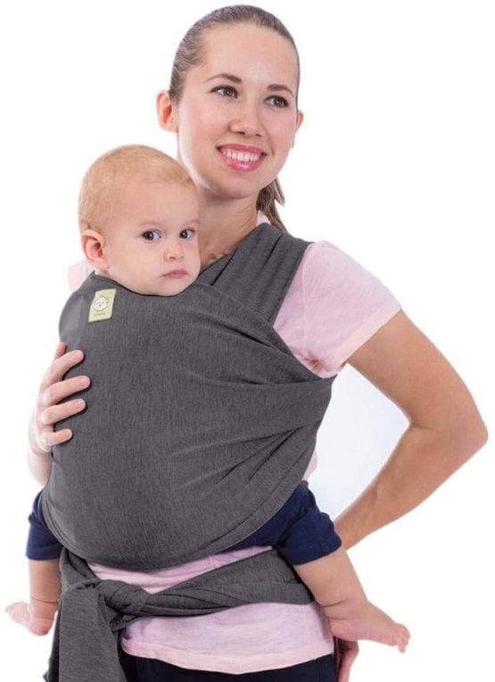 Baby Wrap Carrier - All in 1 Stretchy Baby Sling - Baby Carrier Sling - Baby Carrier Wraps - Baby Carriers for Newborn, Infant - Baby Holder Straps - Baby Slings - Baby Sling Wrap (Mystic Gray)