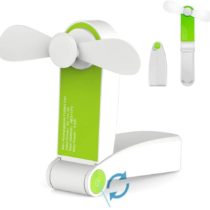 Jhua Handheld Mini Fan Portable Folding Pocket Fan USB Rechargeable Desk Fan Small Travel Fans for Home, Travel, Camping ,2 Speeds (Green)