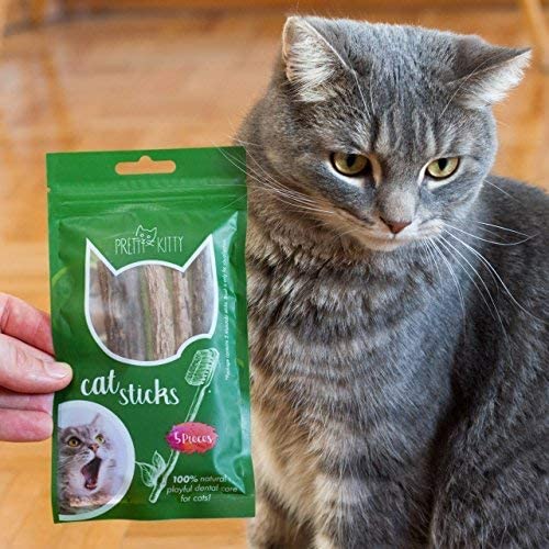 PRETTY KITTY 5 catnip Sticks – Natural Matatabi Chew Sticks as Dental