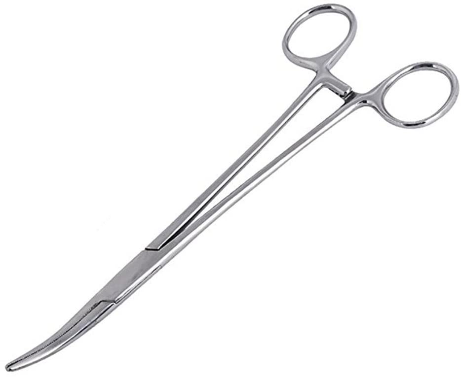 WUWYOUWL Hemostat Forceps, Stainless Steel Dog Cat Pet Scissors Ear Hair Clamp Fishing Scissors Tools (12.5cm Bent)