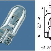 Osram 2821 Original Lamps with Glass Wedge Bases, 12 V, 3 W, Set of 10