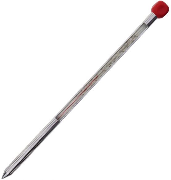 Garden Soil Thermometer 320mm Aluminium Case - Monitor Soil Temperature Prior To Sowing and Planting Composting With This Useful Soil Temperature Probe Thermometers Greenhouse Accessories