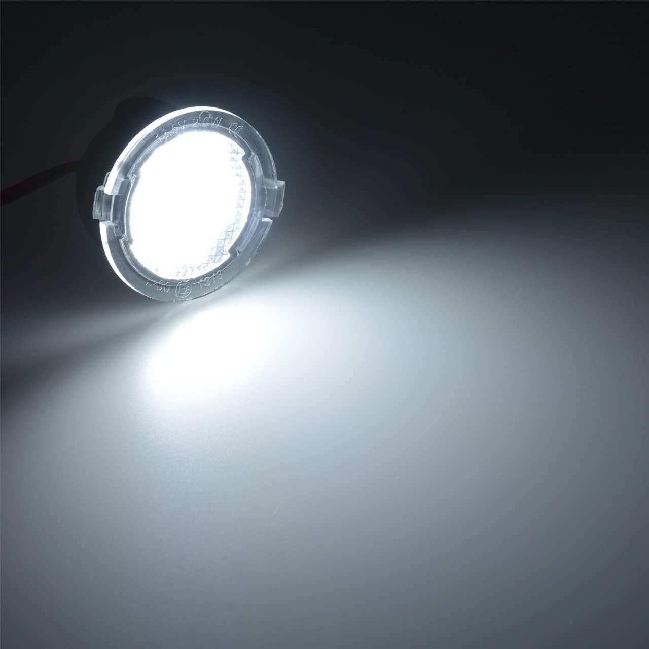 NATGIC 2pcs LED Front Under Mirror Light Rearview Mirror Lights Car Side Rearview Mirror Puddle Lights Car Welcome Light 12V - White - Image 3