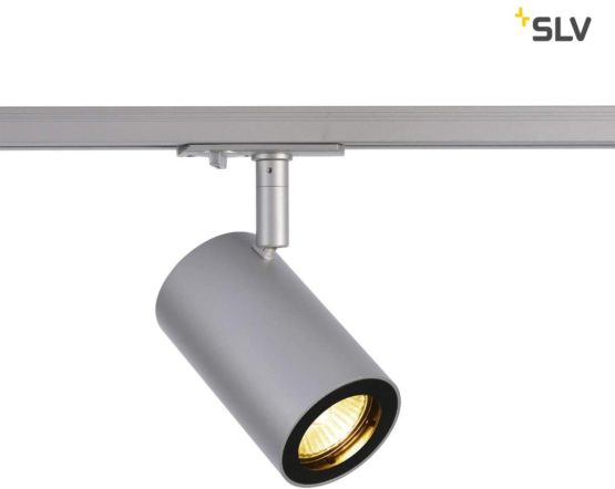 SLV 1-Phase Enola_B, LED spot, Spotlight, Ceiling, Track System, Indoor Lighting / GU10 50W Grey, Aluminium, 50 W