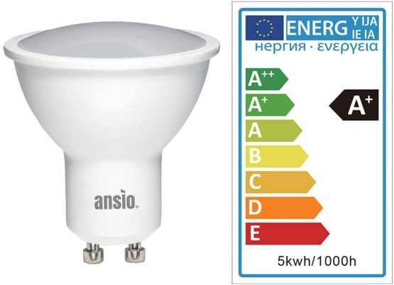 ANSIO GU10 LED Bulbs Pack of 10, Led Light Bulb Warm White, Gu10 Bulbs for Ceiling Lights 5W Equivalent to 35 Watts Halogen Light Bulbs, Non Dimmable, Save up to 85% Energy - Image 3