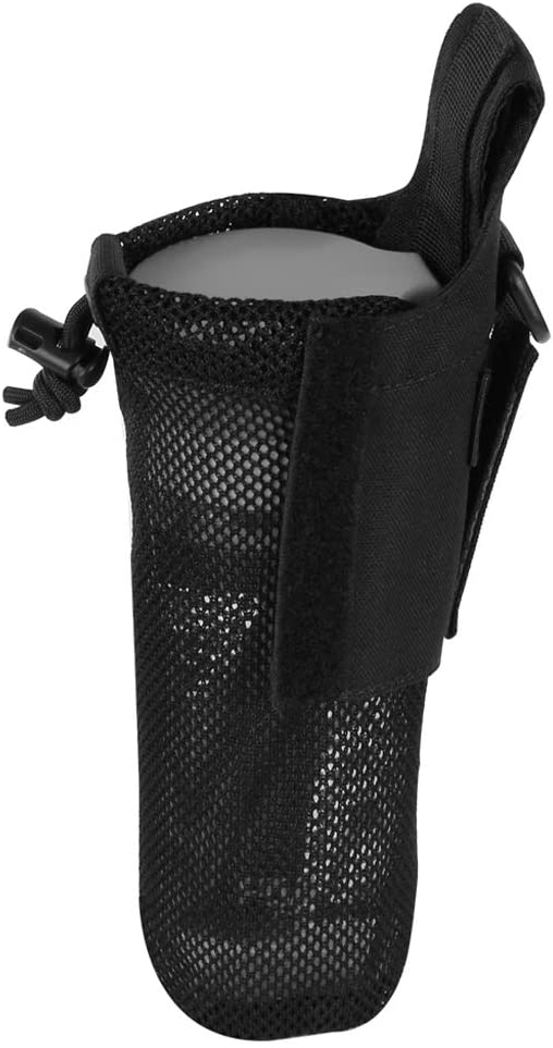 AOUTACC Molle Water Bottle Pouch,FoldableTactical Military Drawstring Open Top Water Bottle Holder Mesh Water Bottle Bag Carrier Attachment (BK) - Image 4