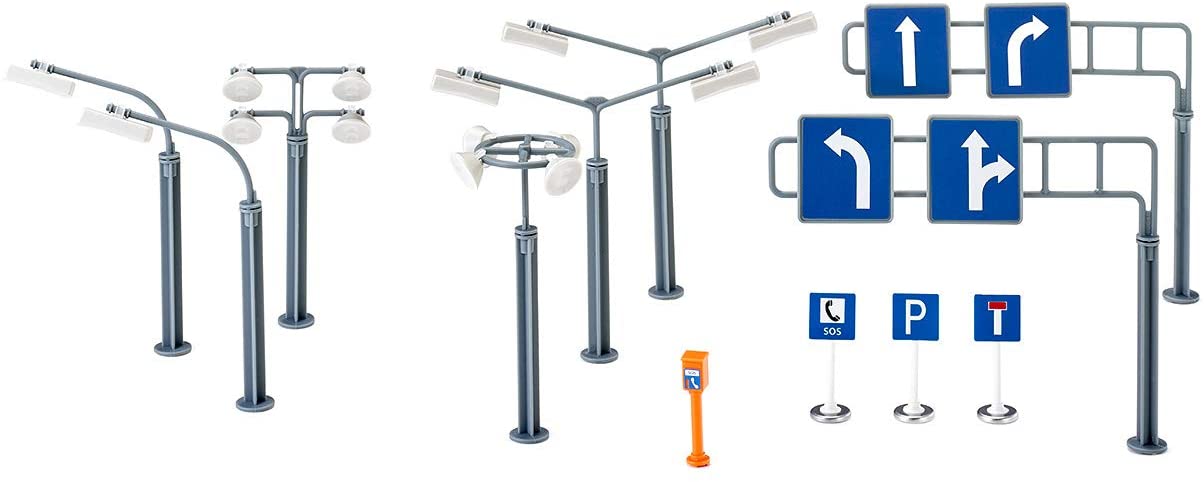 siku 5594, Road Signs and Street Lamps, Plastic, Multicolour, Versatile, Multicoloured, 18.5 x 11.5 x 4.5 cm