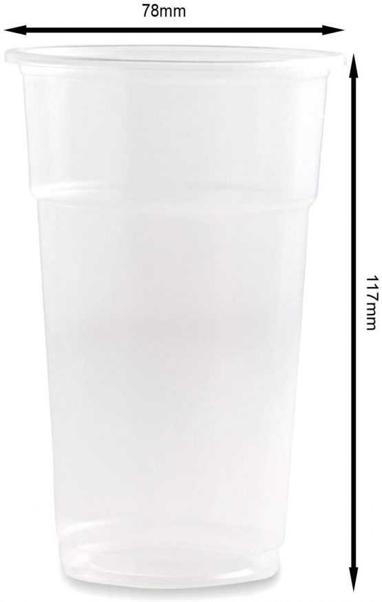 Large Plastic Glasses - Beer Cups Made from Clear PP (Half Pint to line 100Pcs) - Image 2