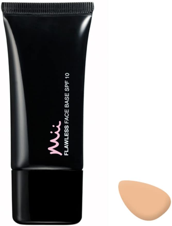 Mii Cosmetics Flawless Face Base, Weightless Liquid Foundation, Medium Coverage, Suitable for all Types of Skin Perfectly Peachy