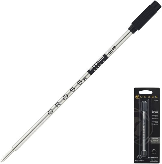 Cross 8513 Original Refill for Ballpoint Pen, Medium Point, Suitable For Most Cross Ballpoint Pens, 1 Pack, Black