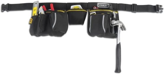 STANLEY 600 Denier Tool Belt Pouch with Multi-Pockets Storage Organiser, Tape Pocket, Hammer Loop, 1-96-178