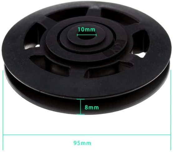 YINETTECH 2Pcs 95mm Bearing Round Pulley Wheel Cable Lift Sports Wearproof Equipment - Image 2