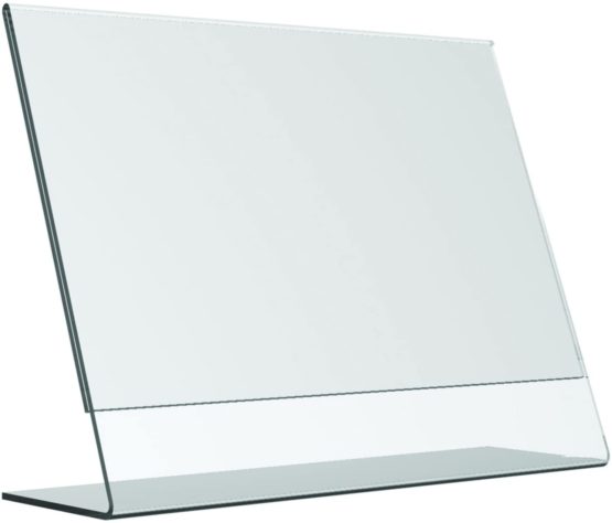 OPUS 2-Sign Holder, L-Standard, A4, Crystal Clear Acrylic, Landscape and Slanted, 350001. - Image 2