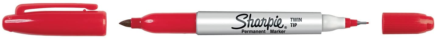 Sharpie Twin Tip Permanent Markers, red, 1 count (Pack of 12) - Image 4