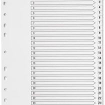 Q-Connect 1-25 Index Multi-Punched Reinforced Board Clear Tab A4 White