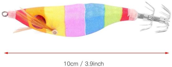 Alomejor 6PCS Fishing Luminous Shrimp Lure 10cm Hard Artificial Lure Wood Shrimp Bait with Octopus Cuttlefish Squid Hooks for Outdoor Fishing - Image 3