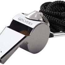 Golvery Coach Whistle Metal Referee Whistle with Lanyard, Stainless Steel Loud Whistle for School, Sports Trainning, Soccer, Football, Basketball, Security and Emergency Survival(1 PC-Sliver) (1PC)