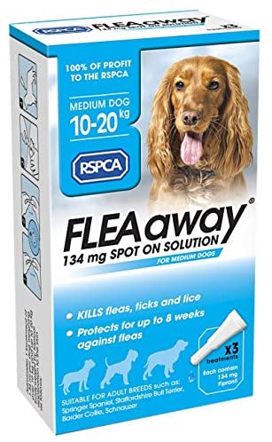 RSPCA FleaAway Spot On Solution for Medium Dogs 134 mg, x3
