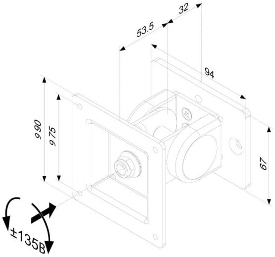 Newstar FPMA-DTBW100 Tilt & Turn Monitor Mount for use with FPMA-DTB100/FPMA-DTB200/FPMA-WTB100 Toolbars - for single 10-30" Screen - Silver - Image 3
