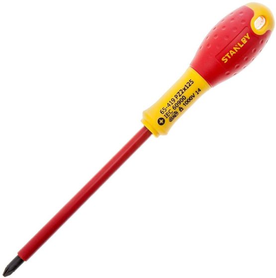 Stanley 0-65-419 Fat Max Screwdriver Insulated Pz Pz2X125Mm-Red And Yellow