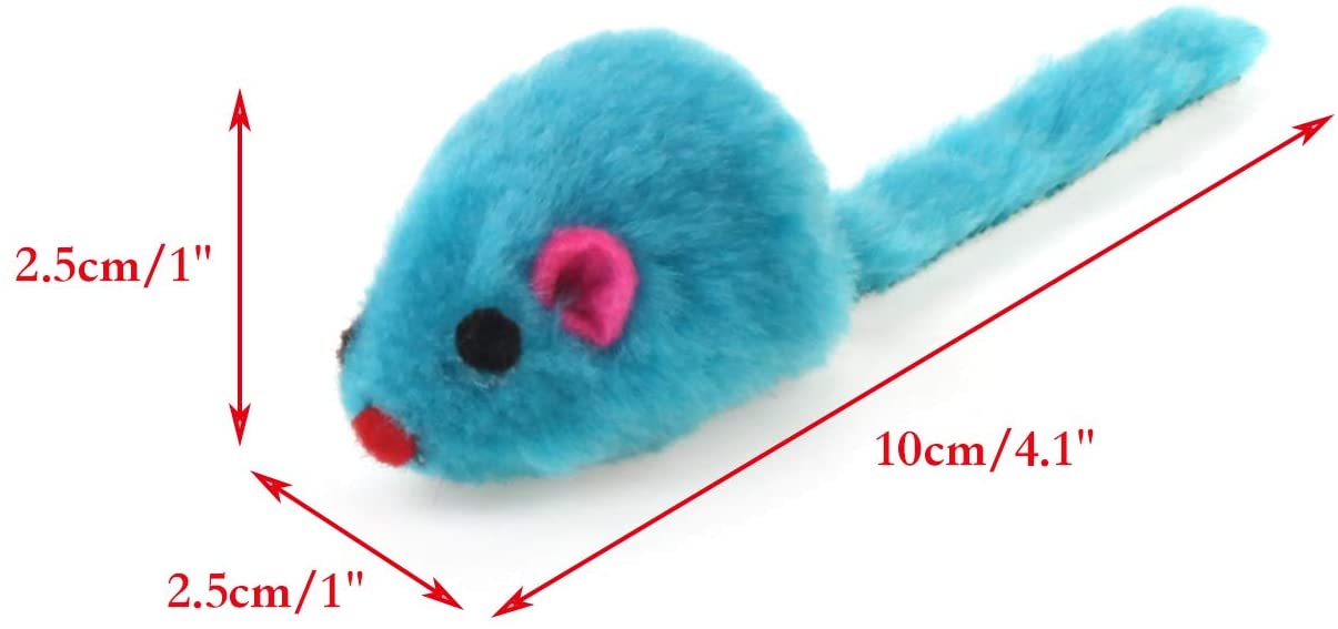 CHIWAVA 36PCS 4.1'' Furry Cat Toy Mice Rattle Small Mouse Kitten Interactive Play Assorted Color, Assorted Color 36PCS - Image 4